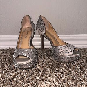 Gianni Bini Silver Rhinestone Heels
